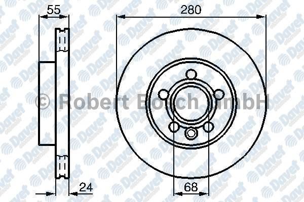 BOSCH 0986479B50 Fren Diski On 280mm Volkswagen Transporter T4 2.4 2.5
